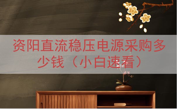 资阳直流稳压电源采购多少钱（小白速看）